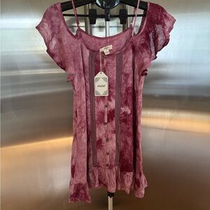 Exist Women's Pink Tie-Dye Blouse